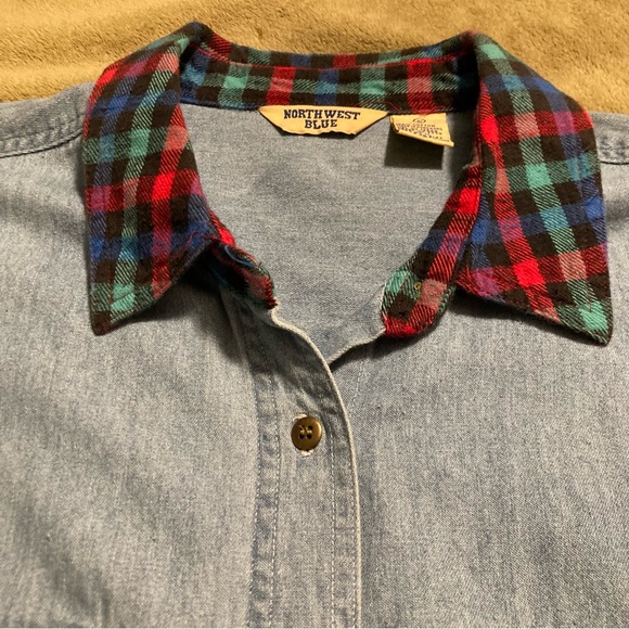 NWOT Vintage Northwest Blue Top Blouse Size L - Picture 4 of 12
